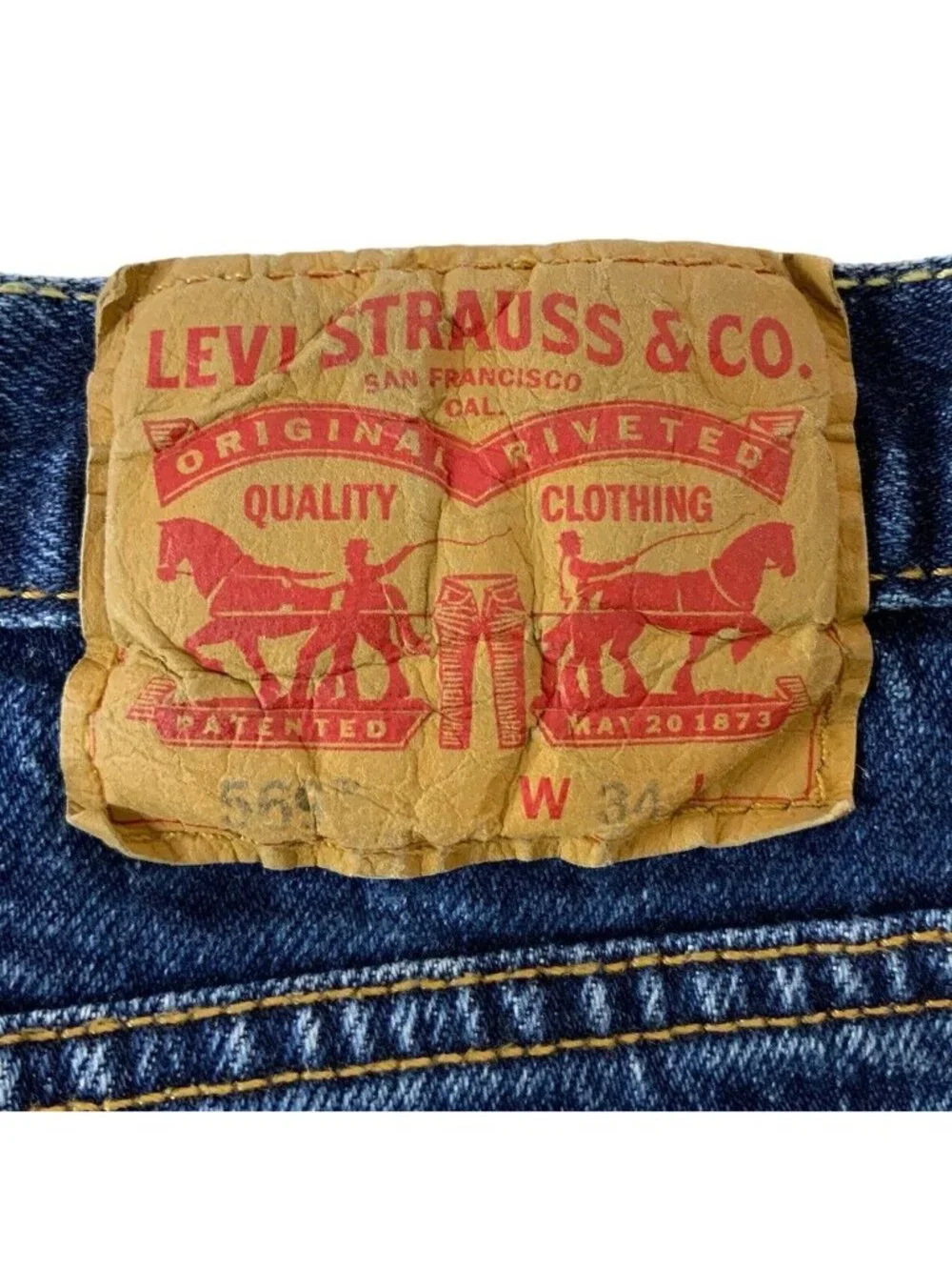 Levi’s 569 Relaxed Fit Straight Shorts Mens Size 34 Medium Wash Denim Jorts